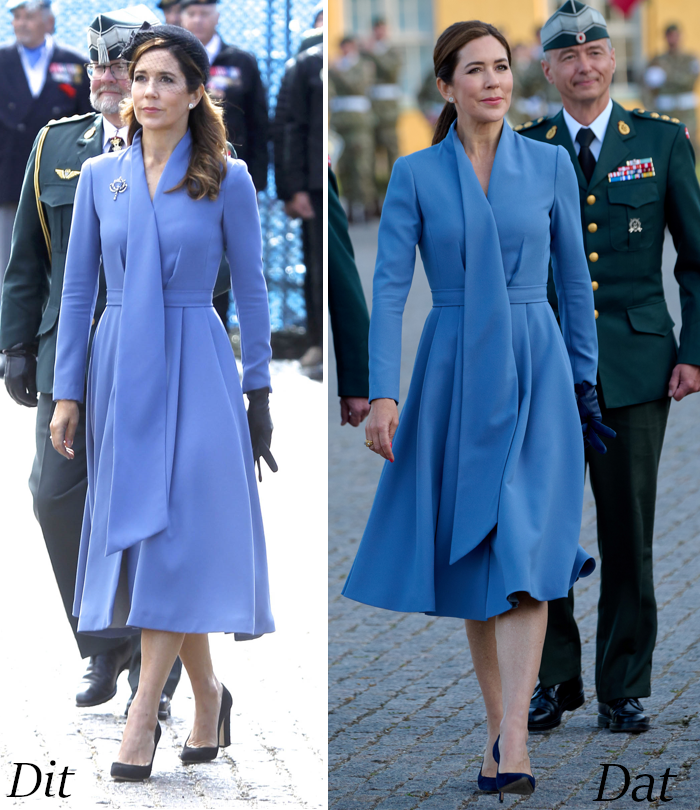 Arabische Sarabo Distributie Goederen Dit of dat: Mary's blauwe robe manteau - Modekoningin Máxima