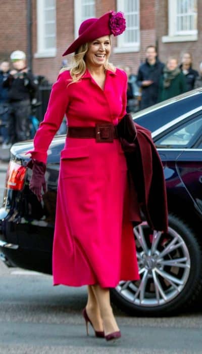 Fuchsia robe manteau mét zakken