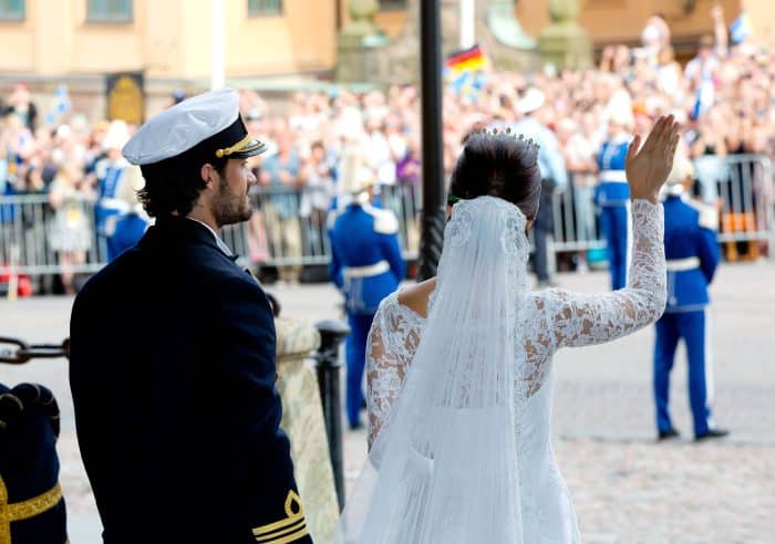 Achterkant trouwjurk prinses Sofia