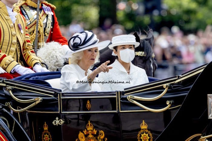 Staatsbezoek Japan Groot-Brittannië Camilla Masako mondkapje mondmasker