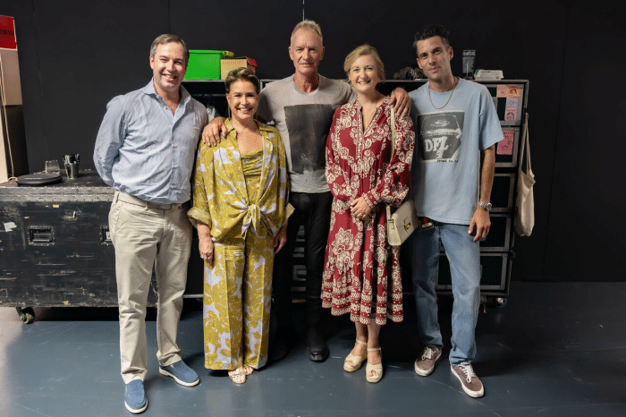 Maria Teresa, Guillaume en Stéphanie bij concert zanger Sting