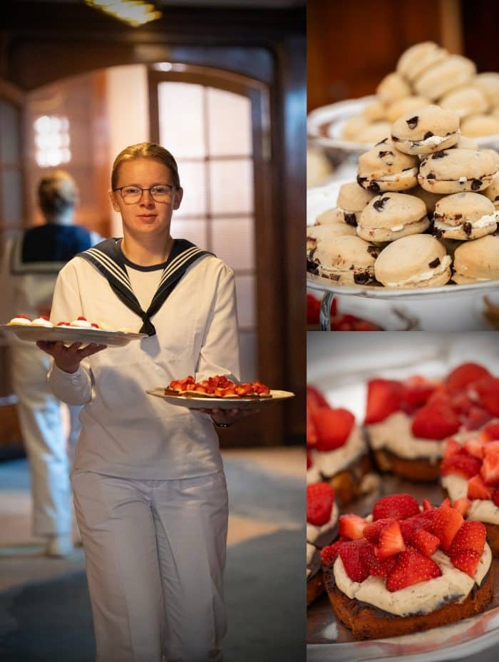 De Afternoon Tea wordt geserveerd op de Dannebrog