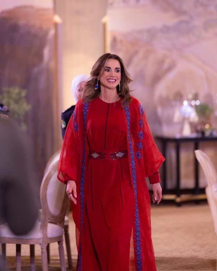 Rania al Abdullah in kaftan dress Eman AlAhmed