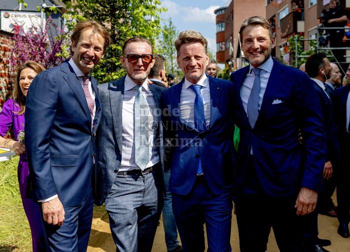 De zonen van prinses Margriet en prof. mr. Pieter van Vollenhoven op koningsdag 2025. Pprins Floris, prins Bernhard jr., prins Pieter-Christiaan en prins Maurits. 
