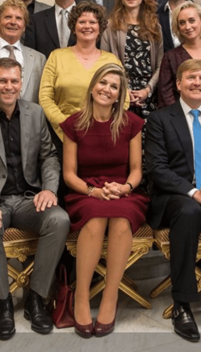 Rode jurk van Oscar de la Renta