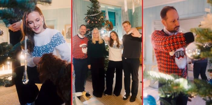 Kerstboom versieren Noorse koninklijke familie