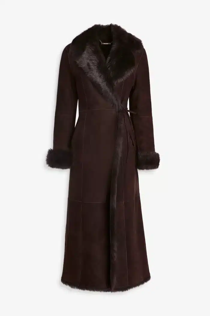 Prinses Charlène mantel chocoladebruin Nour Hammour