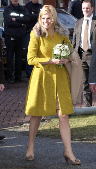 Mantel met bontkraag