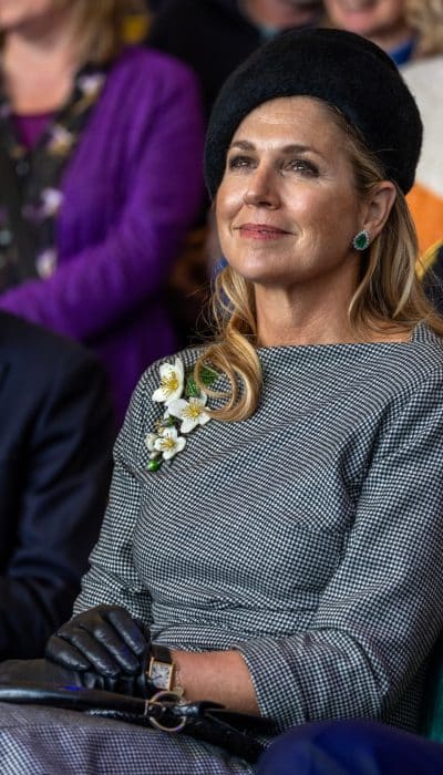 Pied-de-poule jurk met draperie