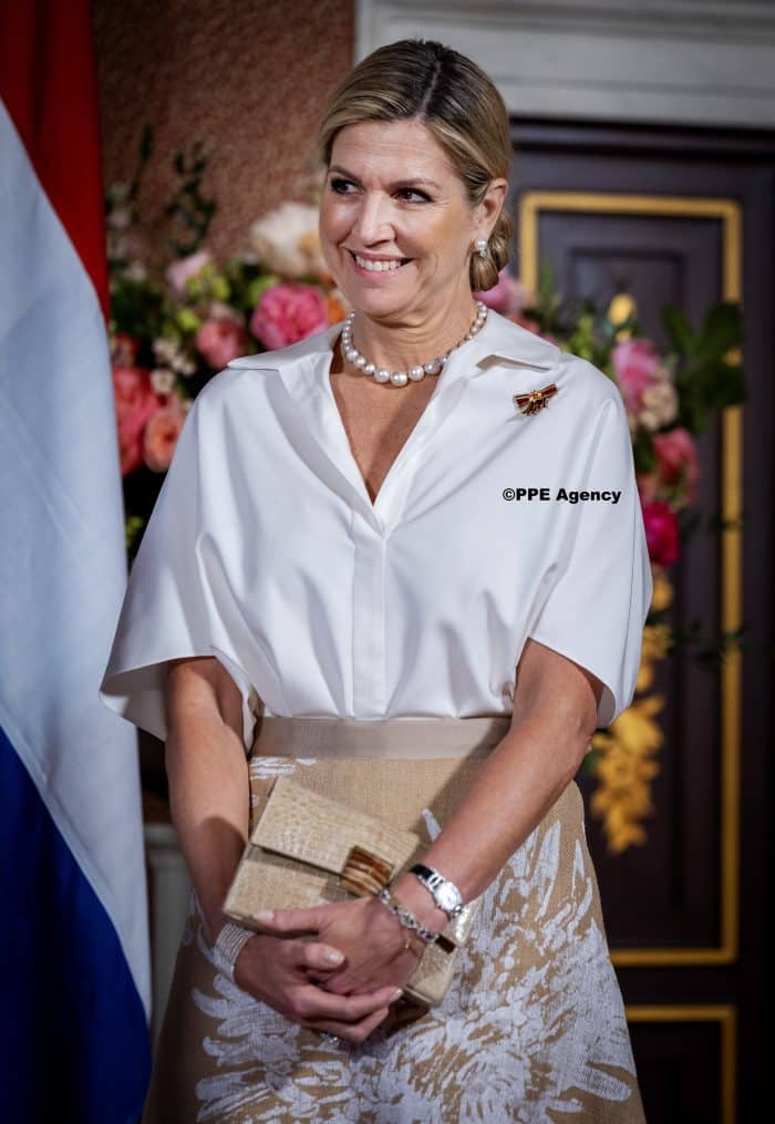 Queen Maxima and King Willem-Alexander and Federal President of Germany Frank-Walter Steinmeier and Elke Budenbender ADEL ROYALS MONACHY KONIGLICH ROYAUX ROYALTY QUEEN PRINCESS KING