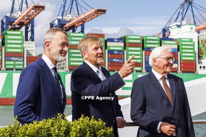 King Willem-Alexander and Federal President of Germany Frank-Walter Steinmeier visited Porthos and PortlandisADEL ROYALS MONACHY KONIGLICH ROYAUX ROYALTY QUEEN PRINCESS KING