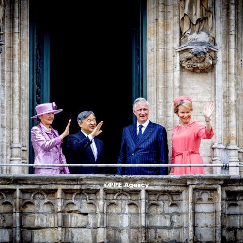 Queen Mathilde of Belgium, Japanese Emperor Naruhito, King Philippe - Filip of Belgium and Japanese Empress Masak ADEL ROYALS MONACHY KONIGLICH ROYAUX ROYALTY QUEEN PRINCESS KING