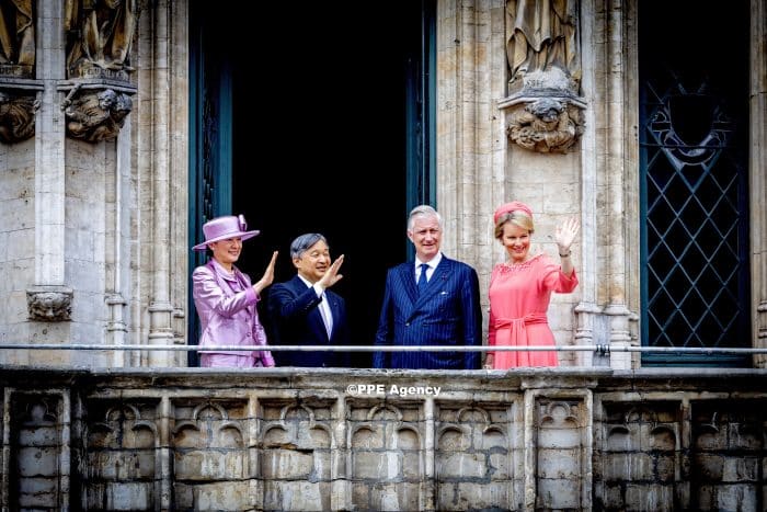 Queen Mathilde of Belgium, Japanese Emperor Naruhito, King Philippe - Filip of Belgium and Japanese Empress Masak ADEL ROYALS MONACHY KONIGLICH ROYAUX ROYALTY QUEEN PRINCESS KING