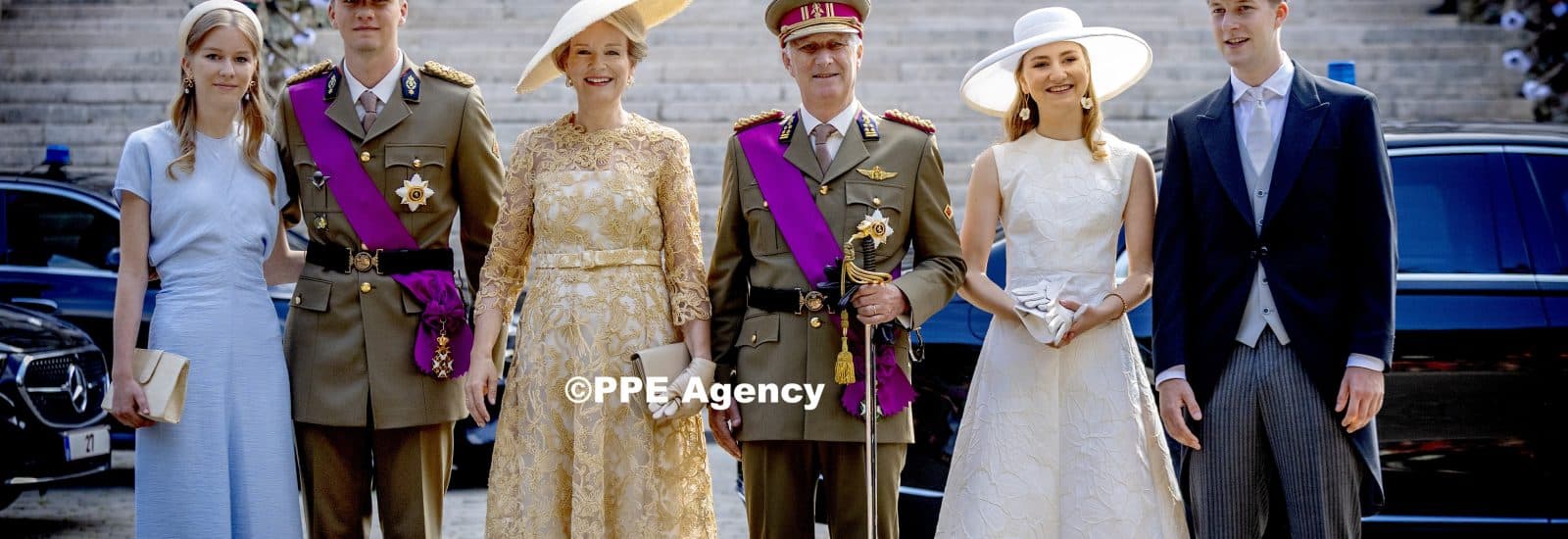 Belgium royals at the Te Deum at the Sainte-Gudule cathedral during the Belgian national day in Brussels. ADEL ROYALS MONACHY KONIGLICH ROYAUX ROYALTY QUEEN PRINCESS KING