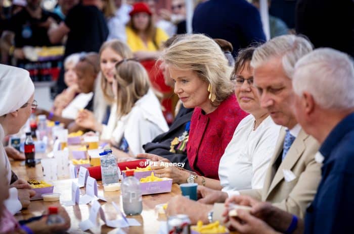 Belgium royals attend a parade marking the Belgian National Day in Brussels. ADEL ROYALS MONACHY KONIGLICH ROYAUX ROYALTY QUEEN PRINCESS KING
