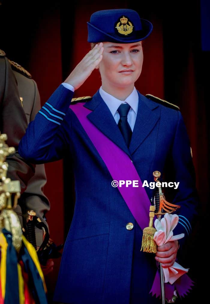 Belgium royals attend a parade marking the Belgian National Day in Brussels. ADEL ROYALS MONACHY KONIGLICH ROYAUX ROYALTY QUEEN PRINCESS KING
