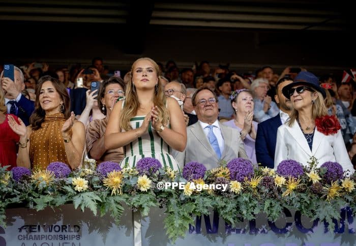 Princess Amalia attended the opening of the 2026 FEI World Championships in Aachen. ADEL ROYALS MONACHY KONIGLICH ROYAUX ROYALTY QUEEN PRINCESS KING