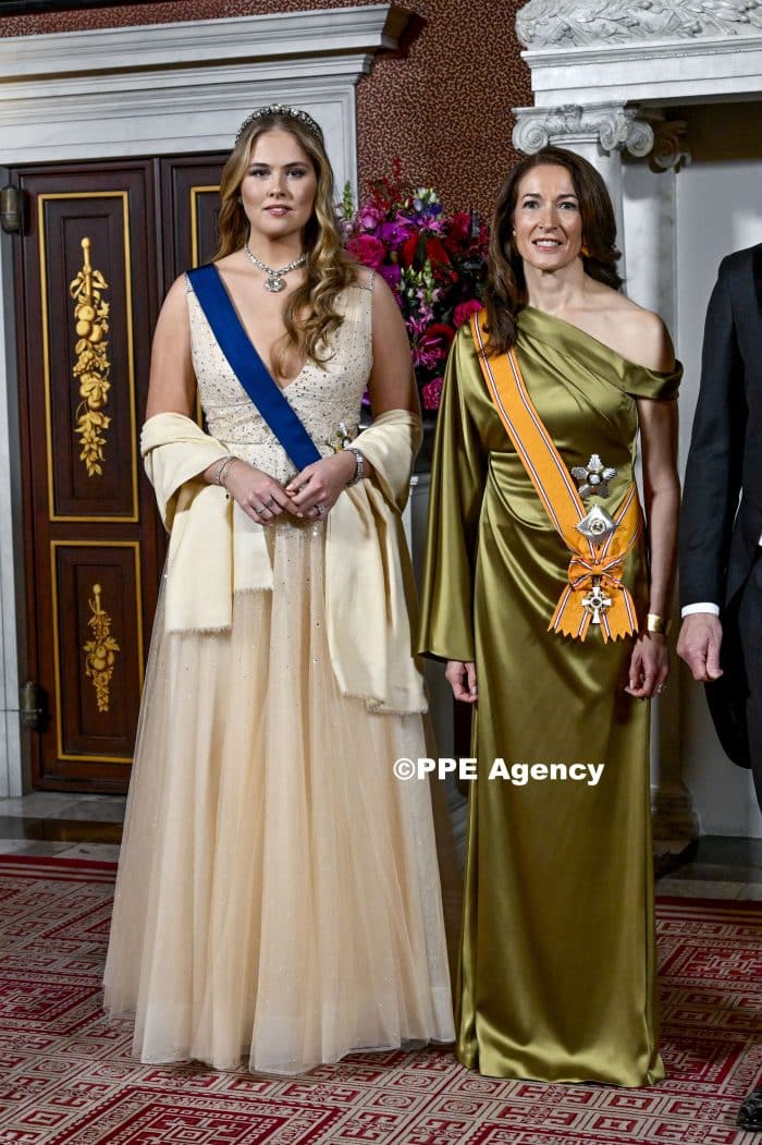 Princess Amalia and Queen Maxima and King Willem-Alexander with Finnish President Alexander Stubb state banque ADEL ROYALS MONACHY KONIGLICH ROYAUX ROYALTY QUEEN PRINCESS KING